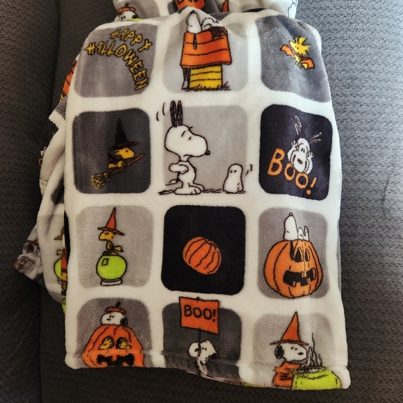 NEW Super Soft Snoopy Blanket Peanuts Woodstock Costumes Squares Throw - Picture 5 of 8